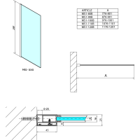 Polysan MODULAR SHOWER BLACK jednodílná zástěna pevná k instalaci na zeď, 1000 mm MS1-100B