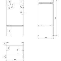 Sapho PUNO podstavec pod umyvadlo 400x820x360mm, černá SKA570-2