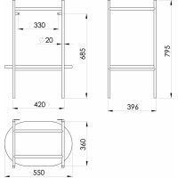 Sapho PUNO podstavec pod umyvadlo 550x795x396mm, zlato mat SKA590-5