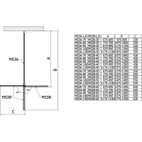 Polysan MODULAR SHOWER stěna k instalaci na zeď, pro připojení otočného panelu, 1000 mm MS3A-100