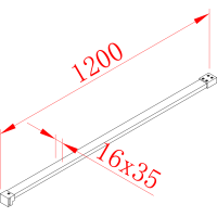 Polysan MODULAR SHOWER BLACK, vzpěra kolmá 1200 mm MSBR1B