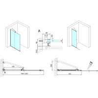 Polysan MODULAR SHOWER zástěna s pojezdy 1200 mm, černá MS5-120B