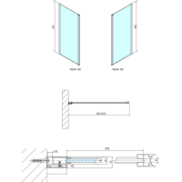 Polysan MODULAR SHOWER stěna k instalaci na zeď, pro připojení otočného panelu, 1000 mm MS3A-100