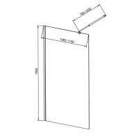 Aqualine WALK-IN zástěna jednodílná k instalaci na zeď, 1100x1900 mm, sklo čiré WI111