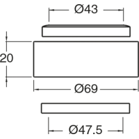 Silfra Podložka mezi umyvadlo a desku, výška 20 mm, chrom WP93051