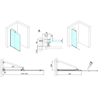 Polysan MODULAR SHOWER zástěna s pojezdy 1400 mm, černá MS5-140B