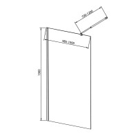 Aqualine WALK-IN zástěna jednodílná k instalaci na zeď, 1000x1900 mm, sklo čiré WI101