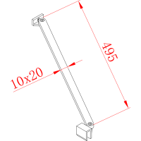 Polysan Vzpěra k MS rohová, 500 mm, chrom MSBR2