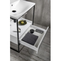 Sapho SKA konzole pod umyvadlo se zásuvkou 600x850x460mm, černá mat/bílá lesk SKA601