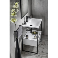 Sapho SKA konzole pod umyvadlo se zásuvkou 600x850x460mm, černá mat/bílá lesk SKA601