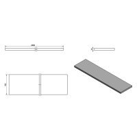 Sapho AVICE deska 200x50cm, cement AV207