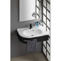 Sapho PULSE konzole s držákem ručníků, pravá, černá mat BM658-CP
