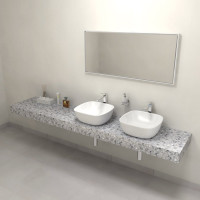 Sapho TAILOR rockstone deska 230x50 cm, provedení límce C TR230C