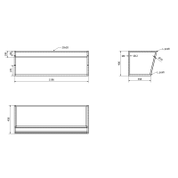 Sapho SKA konzole s policí 1200x400x460mm, černá mat SKA104