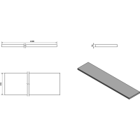 Sapho AVICE deska 240x50cm, cement AV247