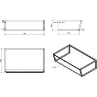 Sapho SKA konzole pod umyvadlo 750x200x460mm, bílá mat SKA212