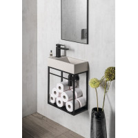 Sapho CREST konzole s policí, 39, 5x45x21, 7cm, černá mat AR402