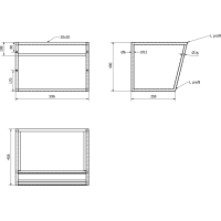 Sapho SKA konzole s policí 600x400x460mm, černá mat SKA101