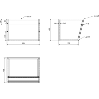 Sapho SKA konzole s policí 600x400x460mm, bílá mat SKA111