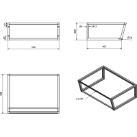 Sapho SKA konzole pod umyvadlo 600x200x460mm, bílá mat SKA211