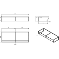 Sapho SKA konzole pod umyvadlo/desku 1200x200x460mm, černá mat SKA204