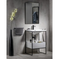 Sapho SKA konzole pod umyvadlo se zásuvkou 600x850x460mm, černá mat/bílá lesk SKA601