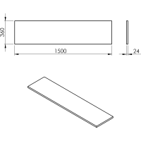 Sapho PLATO deska Rockstone 1500x24x360mm, bílá mat PL156-0101