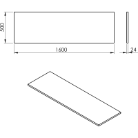 Sapho PLATO deska Rockstone 1600x24x500mm, bílá mat PL160-0101