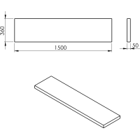 Sapho AVICE deska 150x36cm, aquamarine AV1566