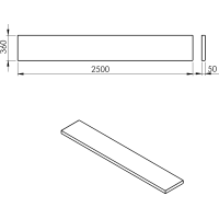 Sapho AVICE deska 250x36cm, aquamarine AV2566