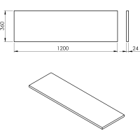 Sapho PLATO deska Rockstone 1200x24x360mm, bílá mat PL126-0101