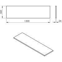 Sapho PLATO deska Rockstone 1300x24x360mm, bílá mat PL136-0101