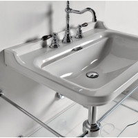 Kerasan WALDORF konstrukce pro umyvadlo 80cm se skleněnou poličkou, chrom 9197K1