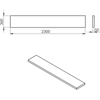 Sapho AVICE deska 230x36cm, dub tmavý AV23611