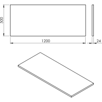 Sapho PLATO deska Rockstone 1200x24x500mm, bílá mat PL120-0101