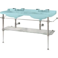 Kerasan WALDORF konstrukce pro dvojumyvadlo 150cm se skleněnou poličkou, chrom 9195K1