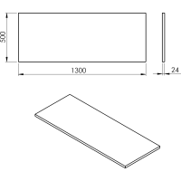 Sapho PLATO deska Rockstone 1300x24x500mm, bílá mat PL130-0101