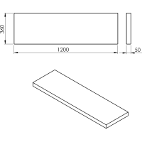 Sapho AVICE deska 120x36cm, cement AV1267