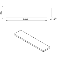 Sapho AVICE deska 160x36cm, aquamarine AV1666