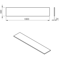 Sapho PLATO deska Rockstone 1800x24x360mm, bílá mat PL186-0101