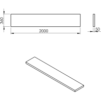 Sapho AVICE deska 200x36cm, aquamarine AV2066