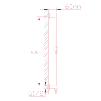 Sapho Sprchová tyč s vývodem vody, posuvný držák, 600mm, chrom 1202-04