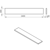 Sapho AVICE deska 240x36cm, aquamarine AV2466