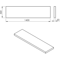 Sapho AVICE deska 140x36cm, cement AV1467