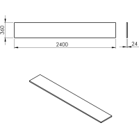 Sapho PLATO deska Rockstone 2400x24x360mm, bílá mat PL246-0101