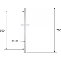Sapho Sprchová tyč, posuvný držák, hranatá, 700 mm, zlato SC417
