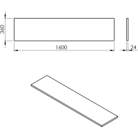 Sapho PLATO deska Rockstone 1600x24x360mm, bílá mat PL166-0101