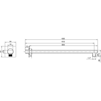 Aqualine Sprchové ramínko hranaté nízké, 404mm, chrom TQ043