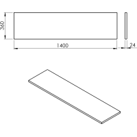 Sapho PLATO deska Rockstone 1400x24x360mm, bílá mat PL146-0101