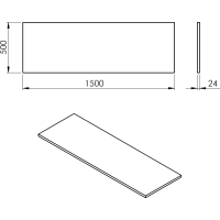 Sapho PLATO deska Rockstone 1500x24x500mm, bílá mat PL150-0101